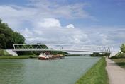 Puente peatonal sobre el canal Dortmund-Ems en Münster (visualización) | © Keipke Architekten BDA